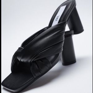 Zara Quilted Leather Mule Sandals